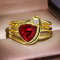 Pomegranate Red Zircon Jewelry Ring For Women Mohamed jewelry My Store