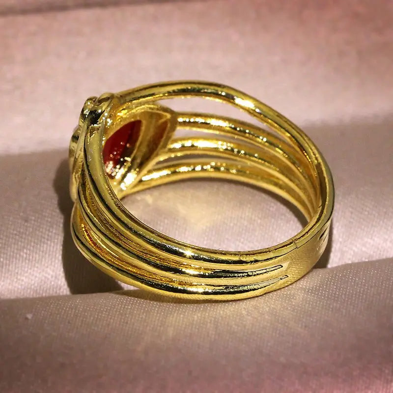 Pomegranate Red Zircon Jewelry Ring For Women Mohamed jewelry My Store