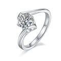 Radiant 1 Carat Moissanite Ring in Platinum-Plated Silver Mohamed jewelry My Store