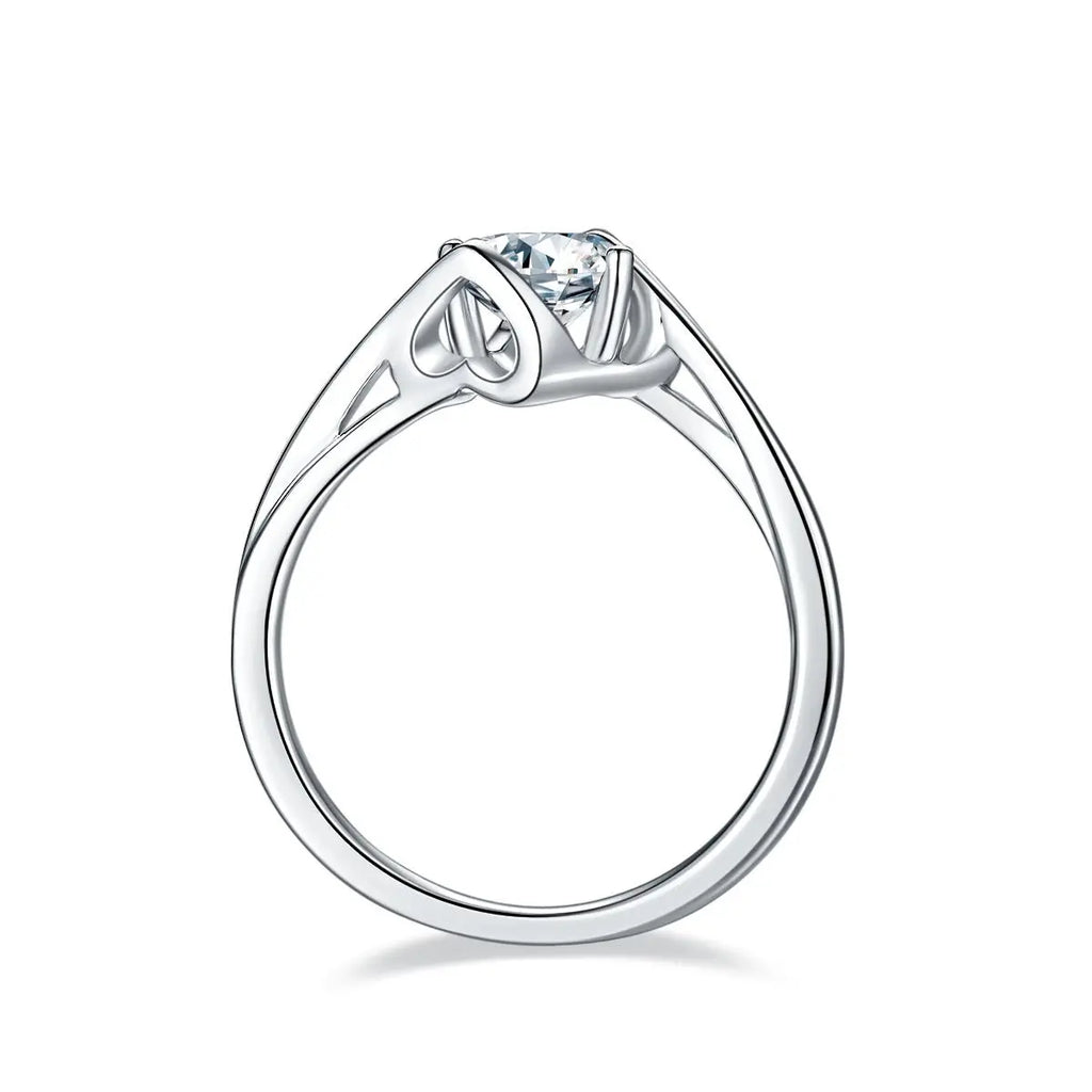 Radiant 1 Carat Moissanite Ring in Platinum-Plated Silver Mohamed jewelry My Store