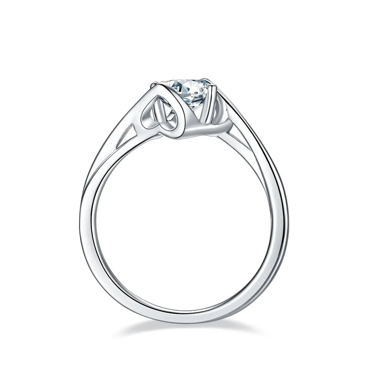 Radiant 1 Carat Moissanite Ring in Platinum-Plated Silver Mohamed jewelry My Store