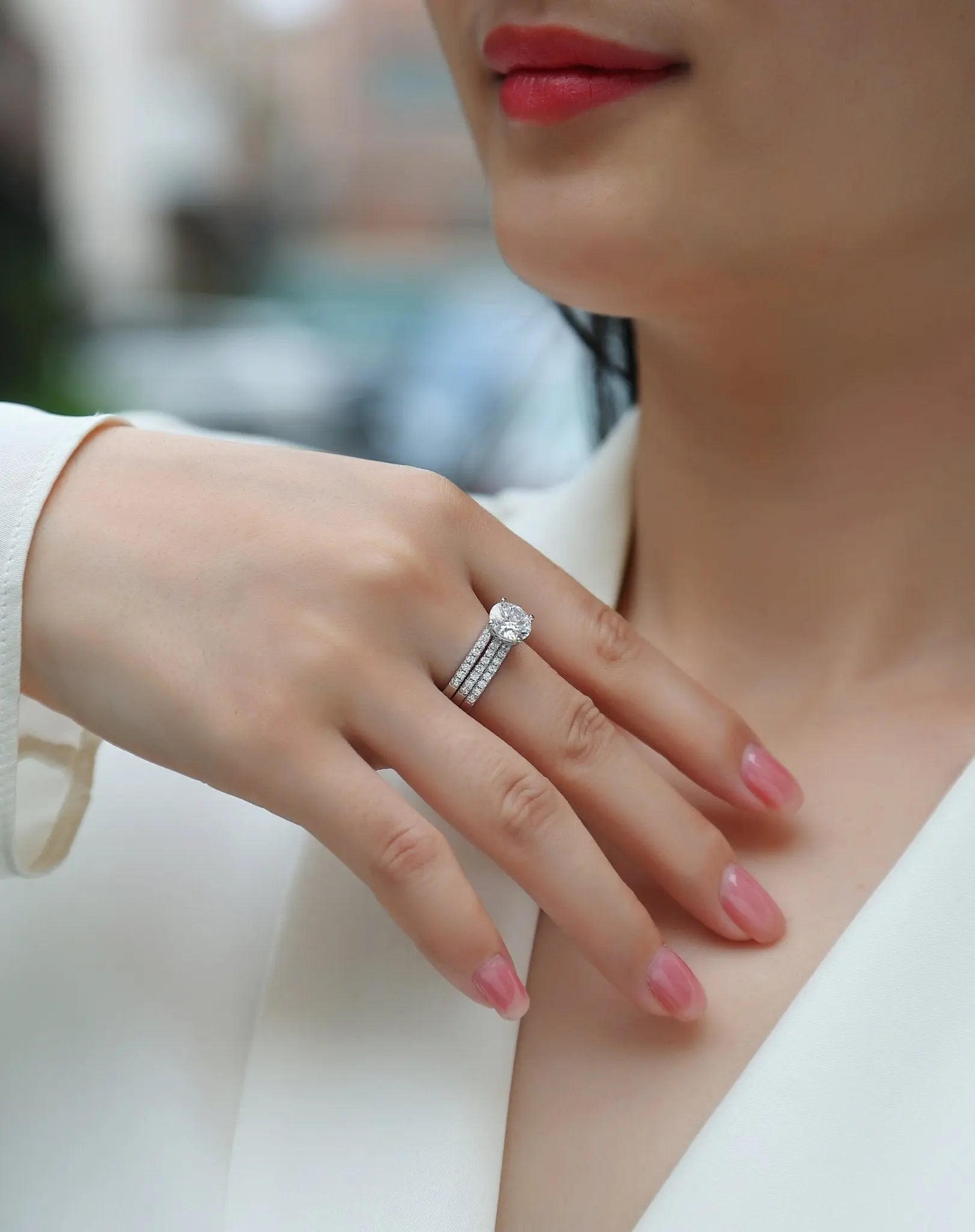 Radiant Moissanite Platinum Ring - 2 Carat Elegance Mohamed jewelry My Store