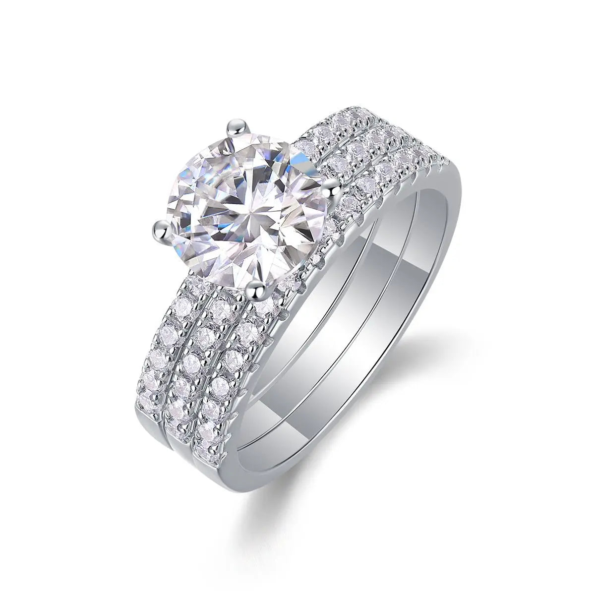 Radiant Moissanite Platinum Ring - 2 Carat Elegance Mohamed jewelry My Store