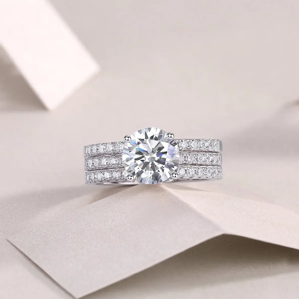 Radiant Moissanite Platinum Ring - 2 Carat Elegance Mohamed jewelry My Store