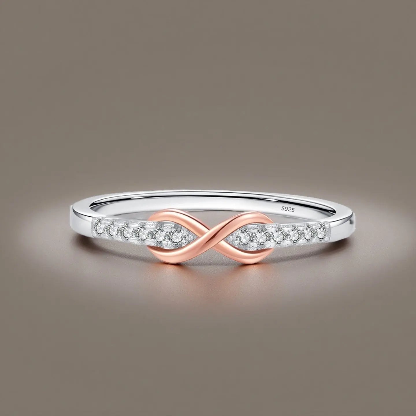 S925 Stamped Women's Ring Lucky 8 With Zirconia Mohamed jewelry My Store