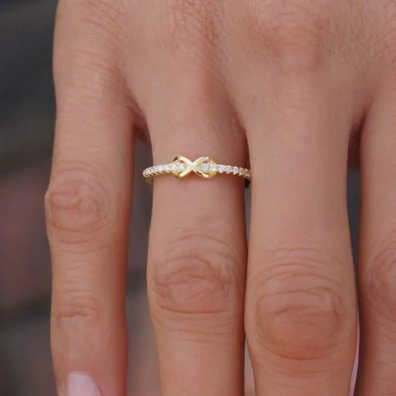 S925 Stamped Women's Ring Lucky 8 With Zirconia Mohamed jewelry My Store