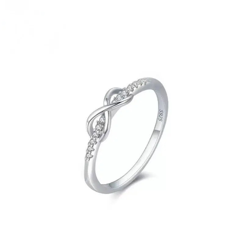 S925 Stamped Women's Ring Lucky 8 With Zirconia Mohamed jewelry My Store