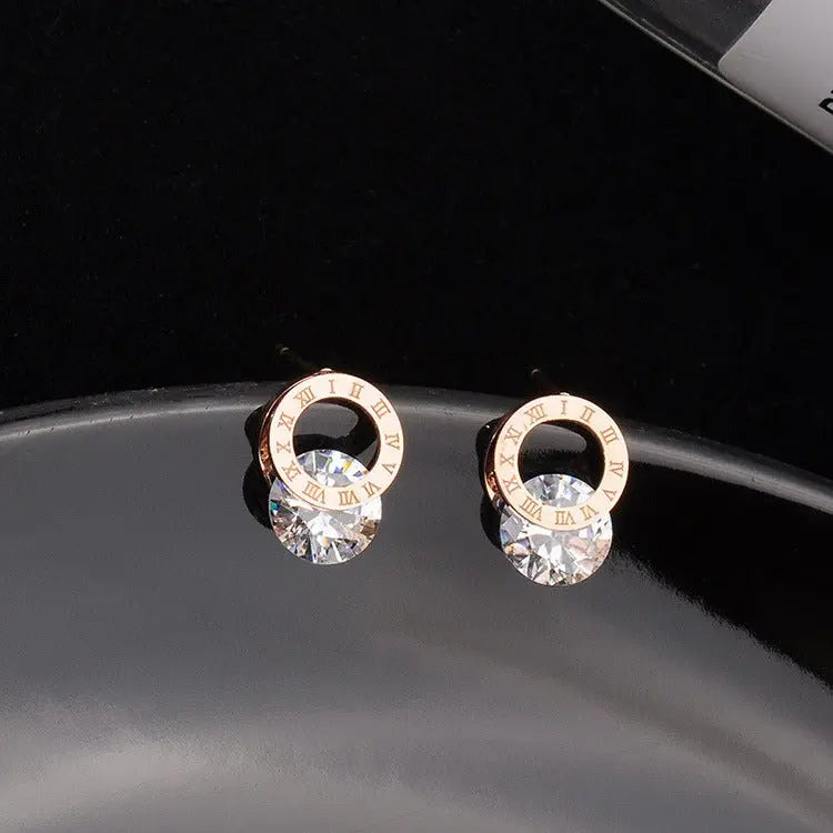 Simple and Compact Titanium Steel Earrings Mohamed jewelry My Store