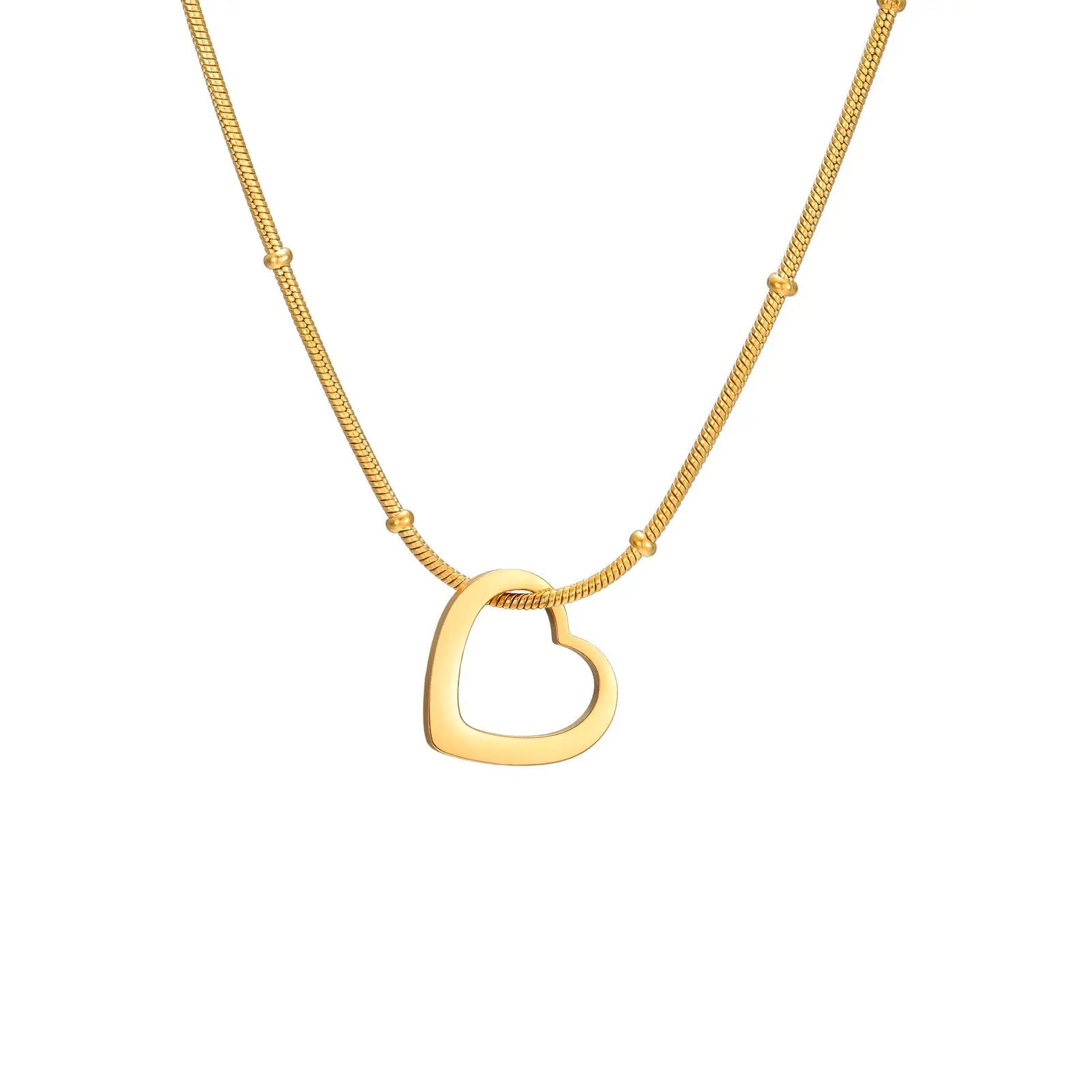 Simple Heart-shaped Light Plate Necklace Mohamed jewelry My Store