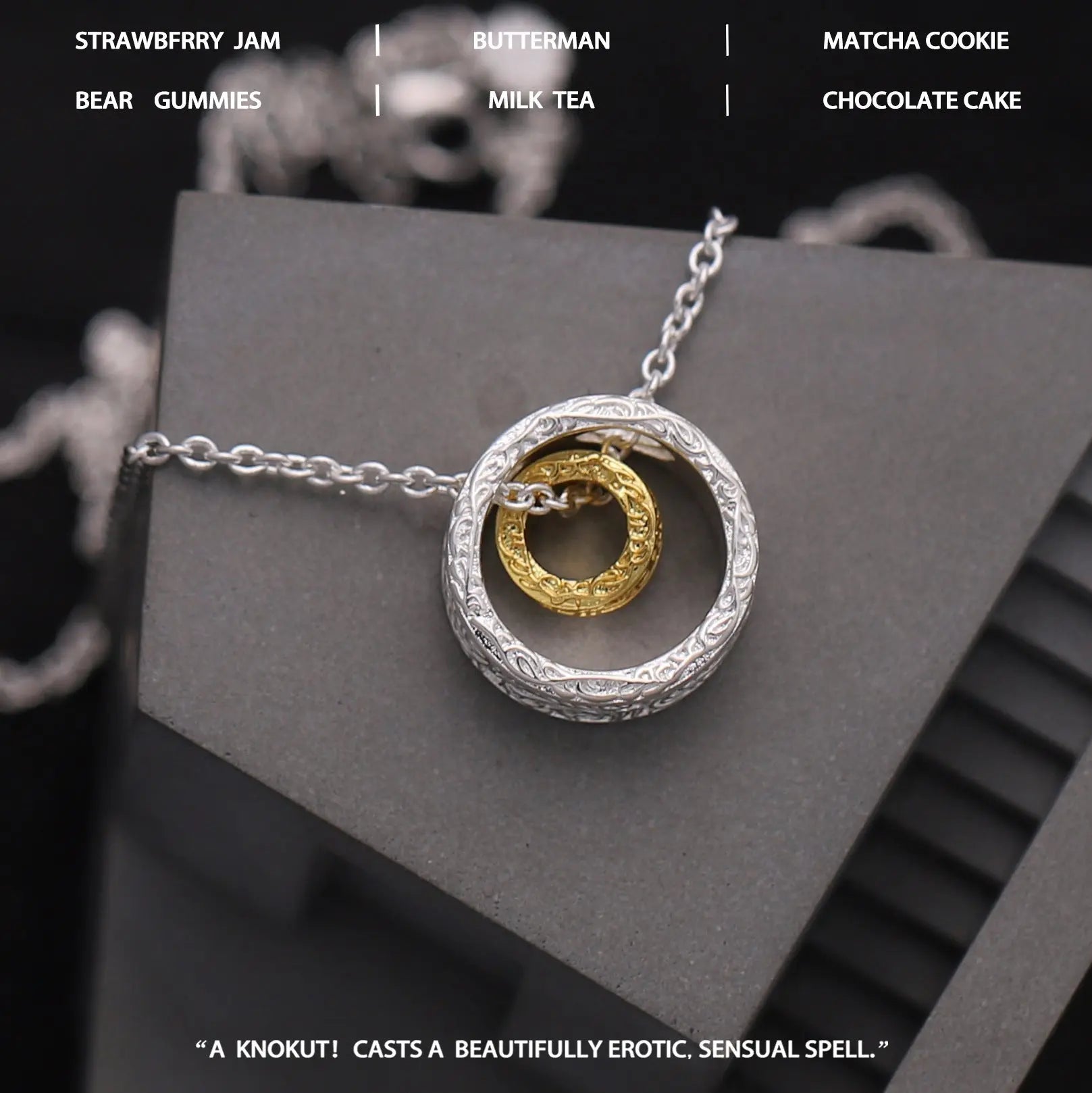 Textured Gold And Silver Nested Necklace Unlocks Personalized Trend Mohamed jewelry My Store