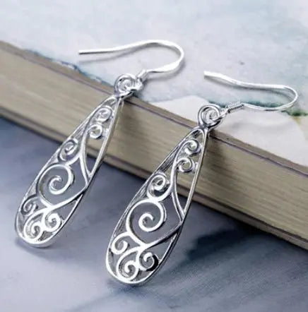 White Stud Earrings, Carved Earrings, Earrings Mohamed jewelry My Store