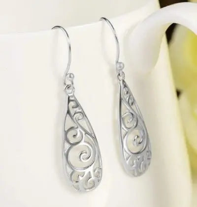 White Stud Earrings, Carved Earrings, Earrings Mohamed jewelry My Store