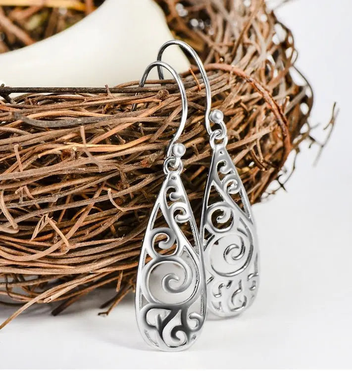 White Stud Earrings, Carved Earrings, Earrings Mohamed jewelry My Store