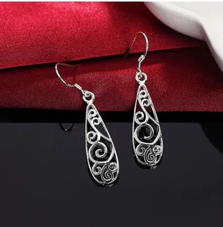 White Stud Earrings, Carved Earrings, Earrings Mohamed jewelry My Store