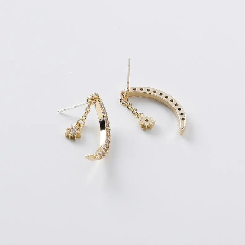 Zircon Moon Earrings Xingyue Earrings Earrings Mohamed jewelry My Store