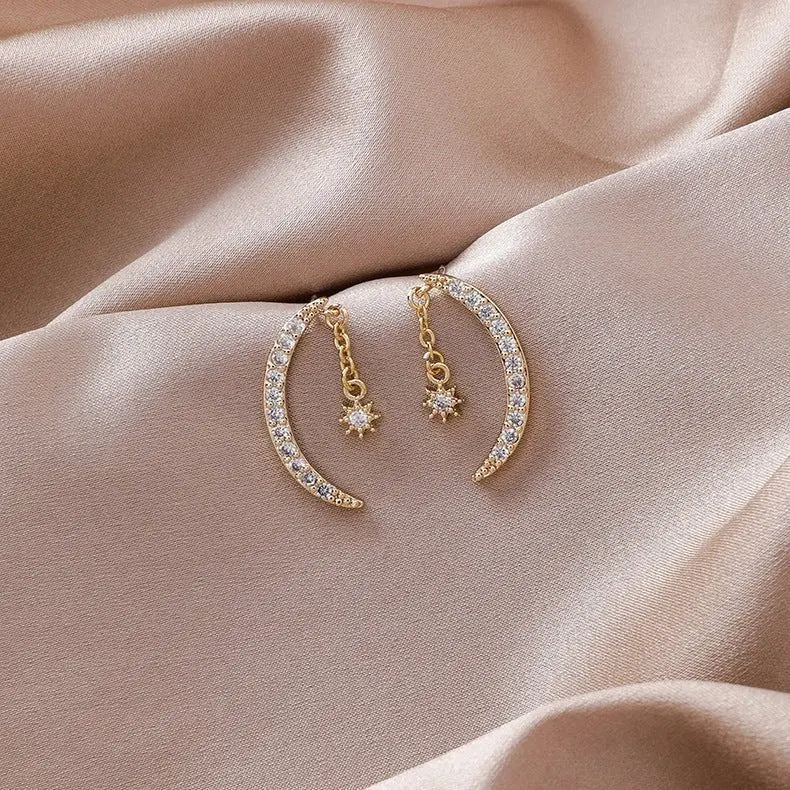 Zircon Moon Earrings Xingyue Earrings Earrings Mohamed jewelry My Store