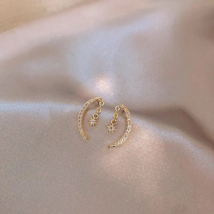 Zircon Moon Earrings Xingyue Earrings Earrings Mohamed jewelry My Store