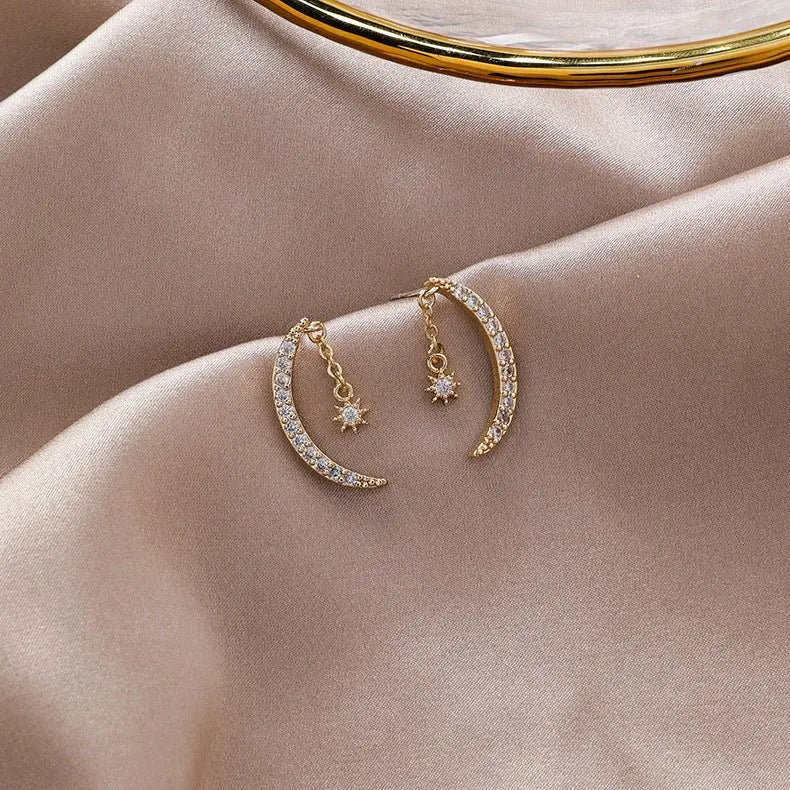 Zircon Moon Earrings Xingyue Earrings Earrings Mohamed jewelry My Store